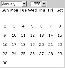 一个简洁的JS日历