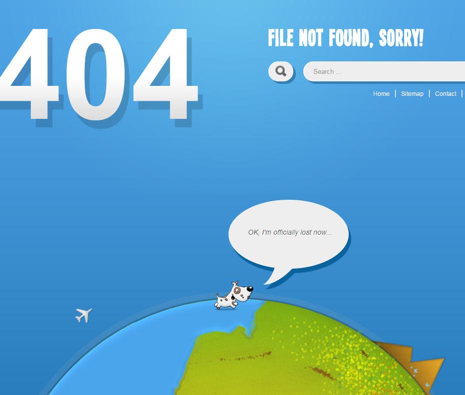 404可爱小狗奔跑网页模板
