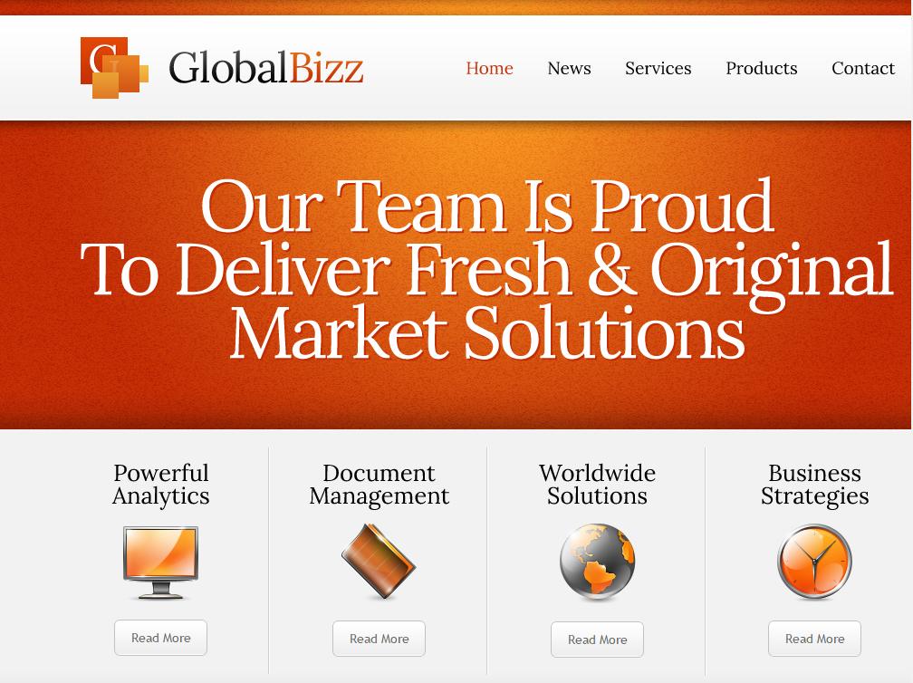 橙色商务企业网站模板html下载