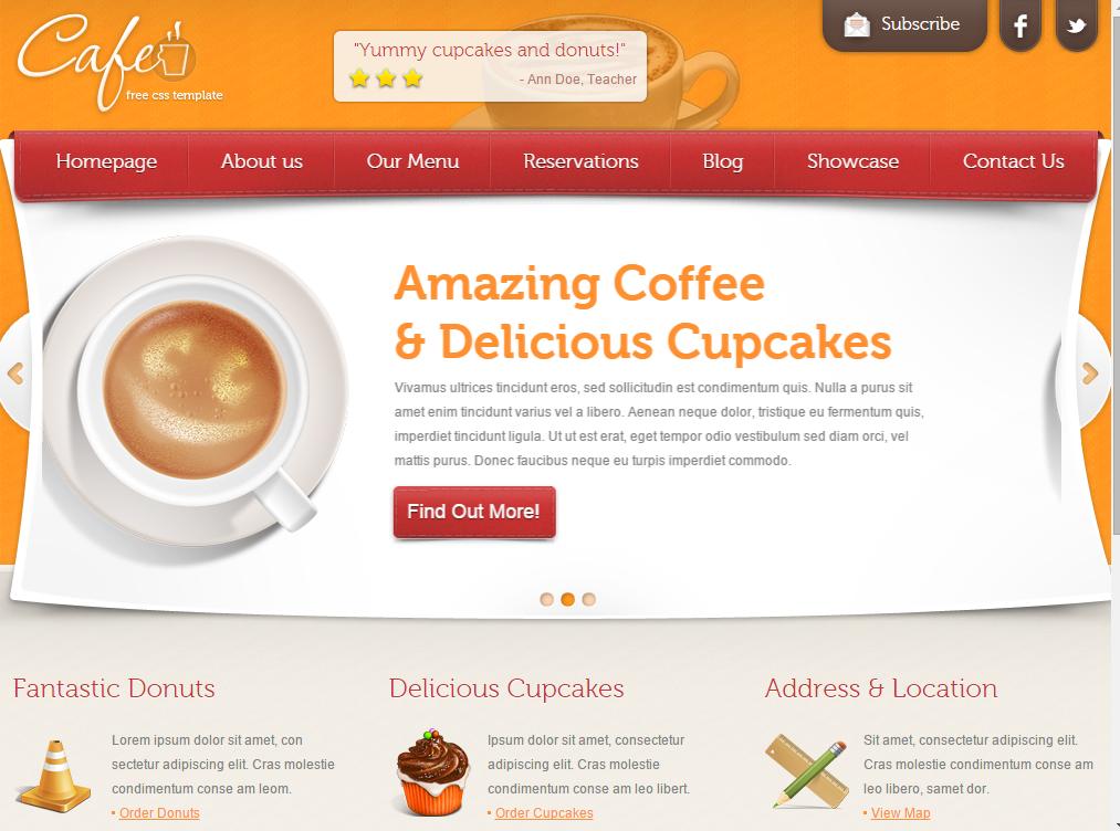 国外甜美的咖啡网站设计模板首页html下载