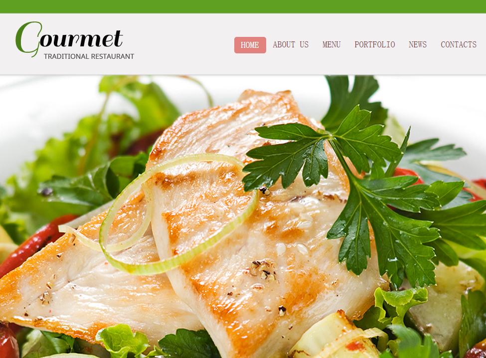绿色餐饮美食网站模板html下载