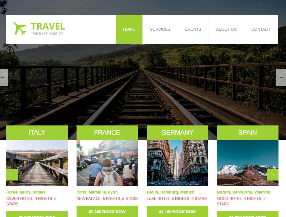 绿色旅行社模板html下载