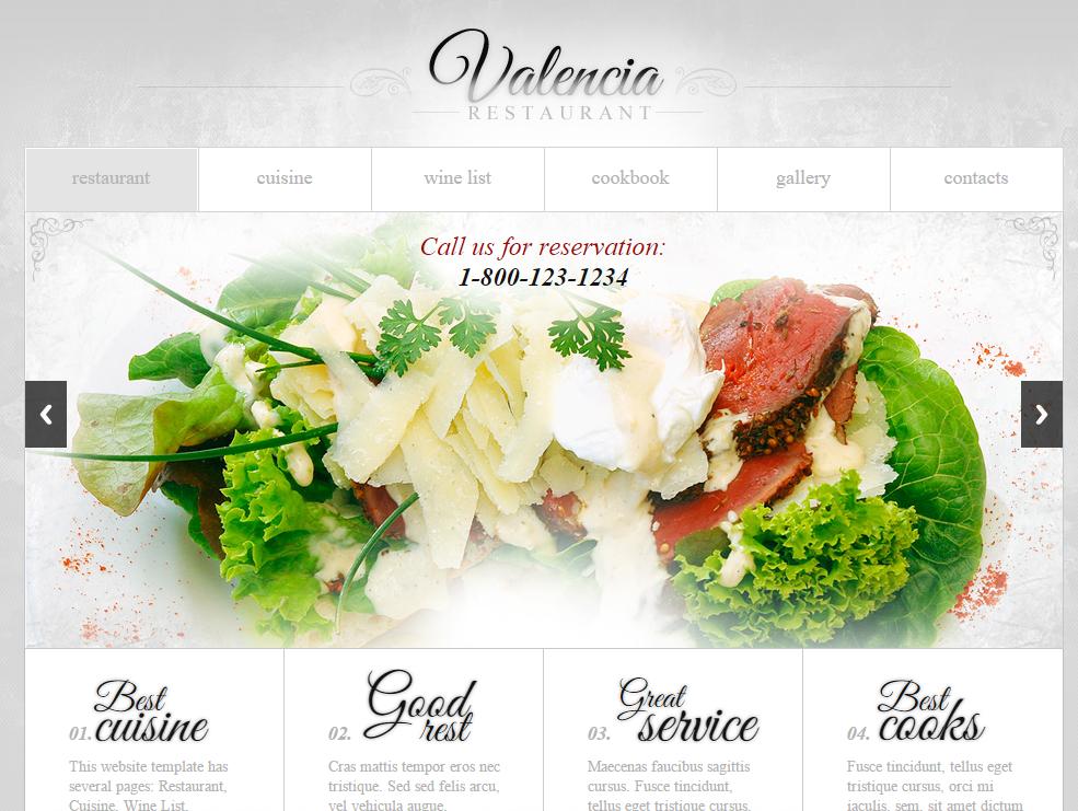 欧美白色餐饮食品类网站HTML模板下载