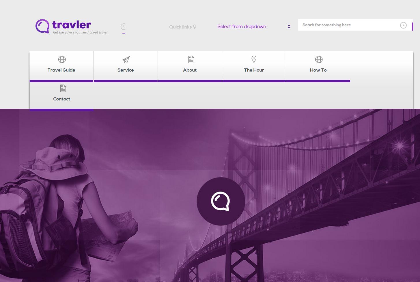 紫色的个人旅行网站模板