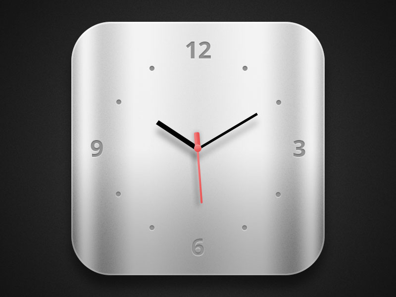 苹果系统的时钟PSD素材